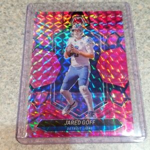 2024 Panini mosaic pink camo Jared Goff.